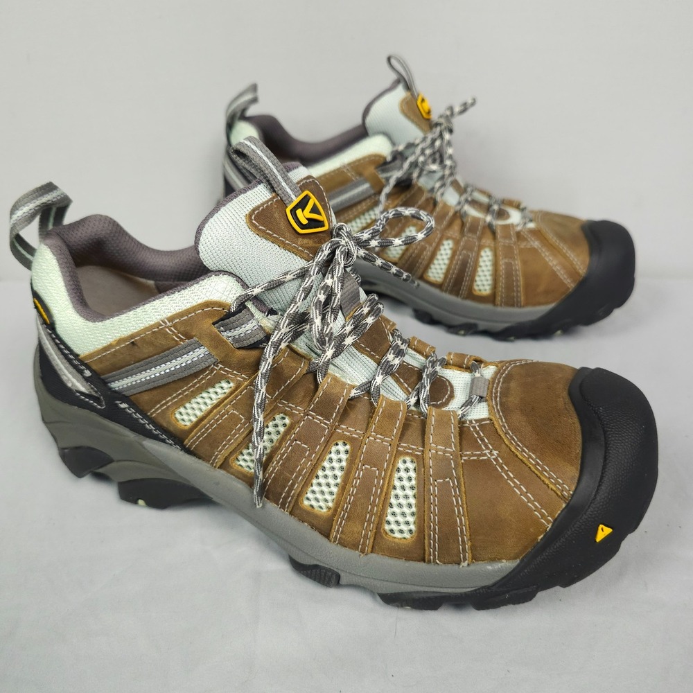 Keen Utility Flint Low Shoes Women 11W Brown Leather Steel Toe Workwear